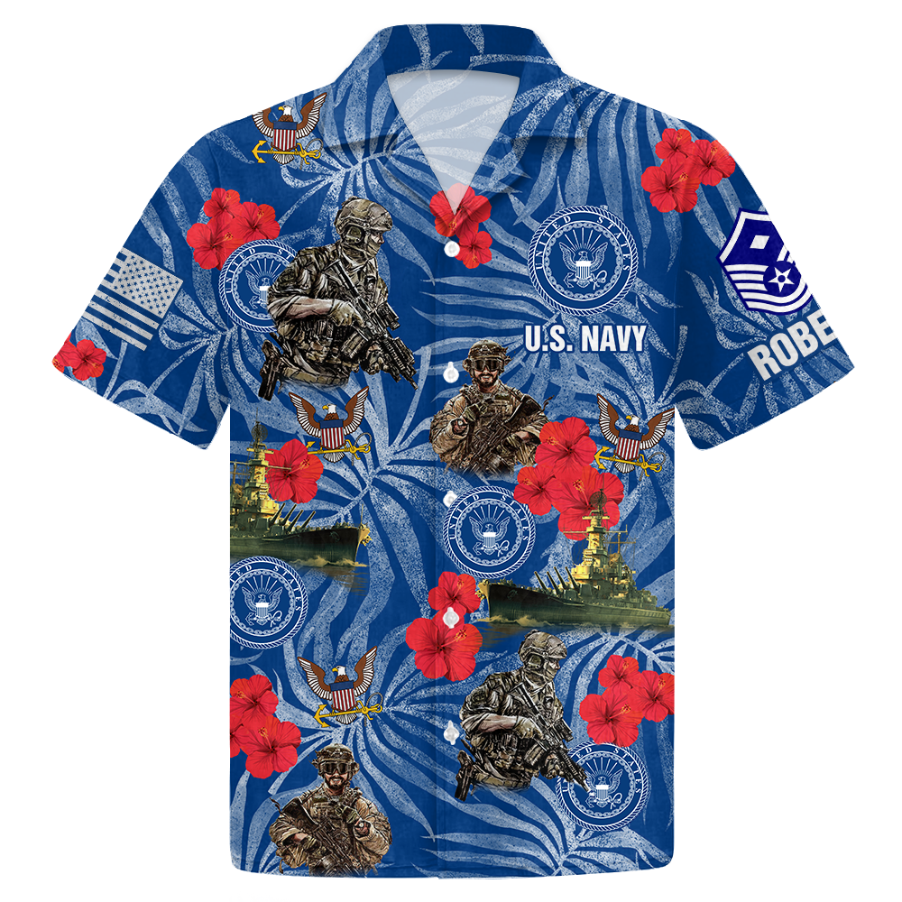 Personalized Hawaiian Shirt For Veterans Custom All Branches And Name Hawaiian Shirt Gift K1702