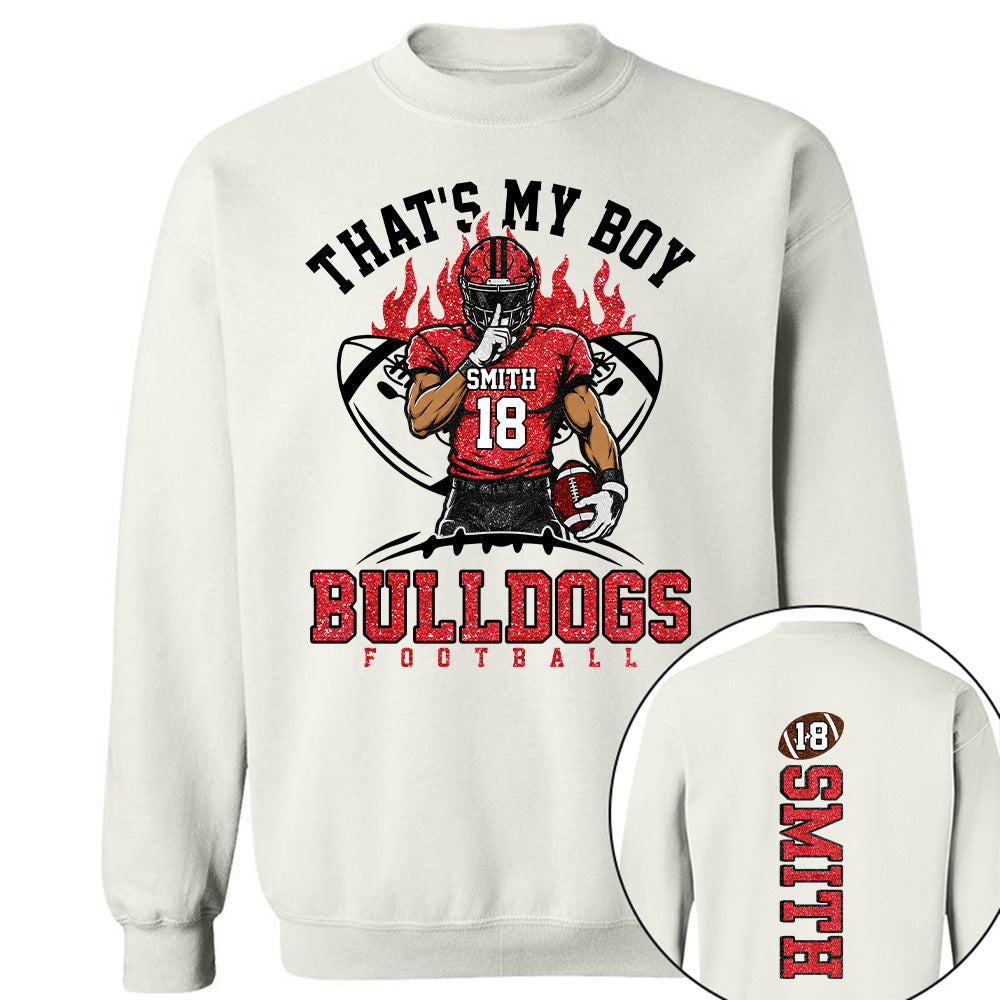 That's My Boy Personalized Football Mom Shirt Custom Team Name & Player Number Shirt Vr2 Na02 T24