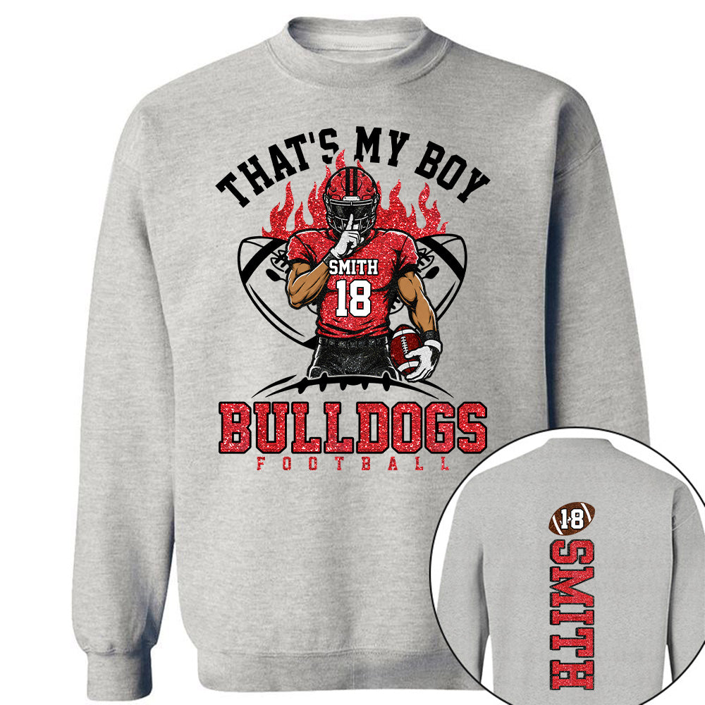 That's My Boy Personalized Football Mom Shirt Custom Team Name & Player Number Shirt Vr2 Na02 T24