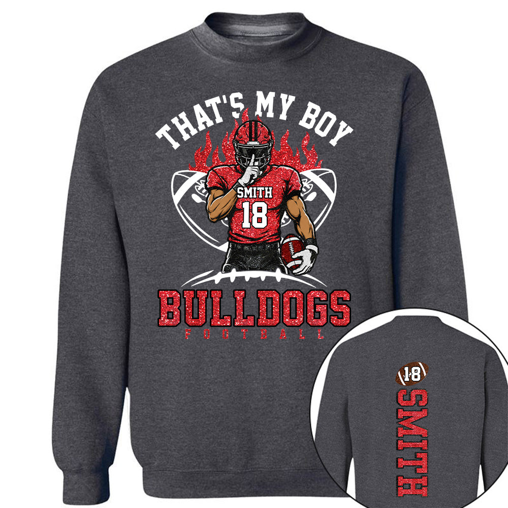 That's My Boy Personalized Football Mom Shirt Custom Team Name & Player Number Shirt Vr2 Na02 T24