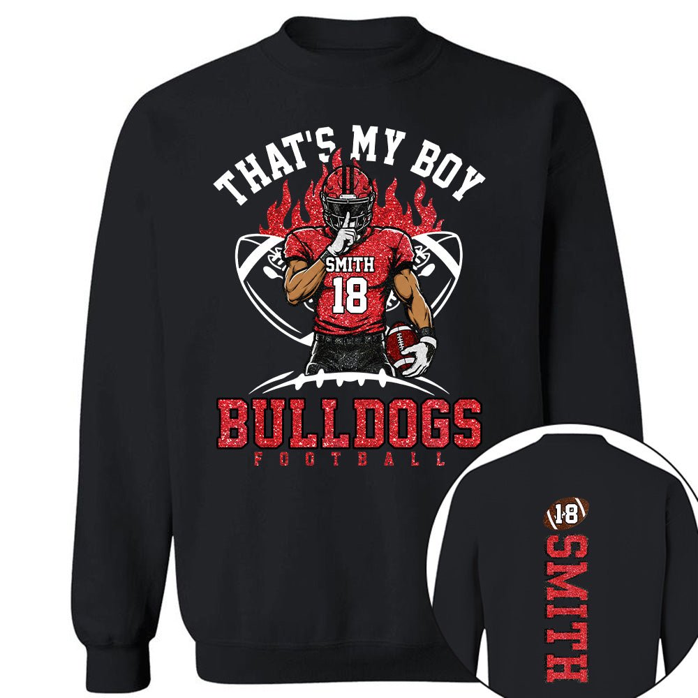 That's My Boy Personalized Football Mom Shirt Custom Team Name & Player Number Shirt Vr2 Na02 T24