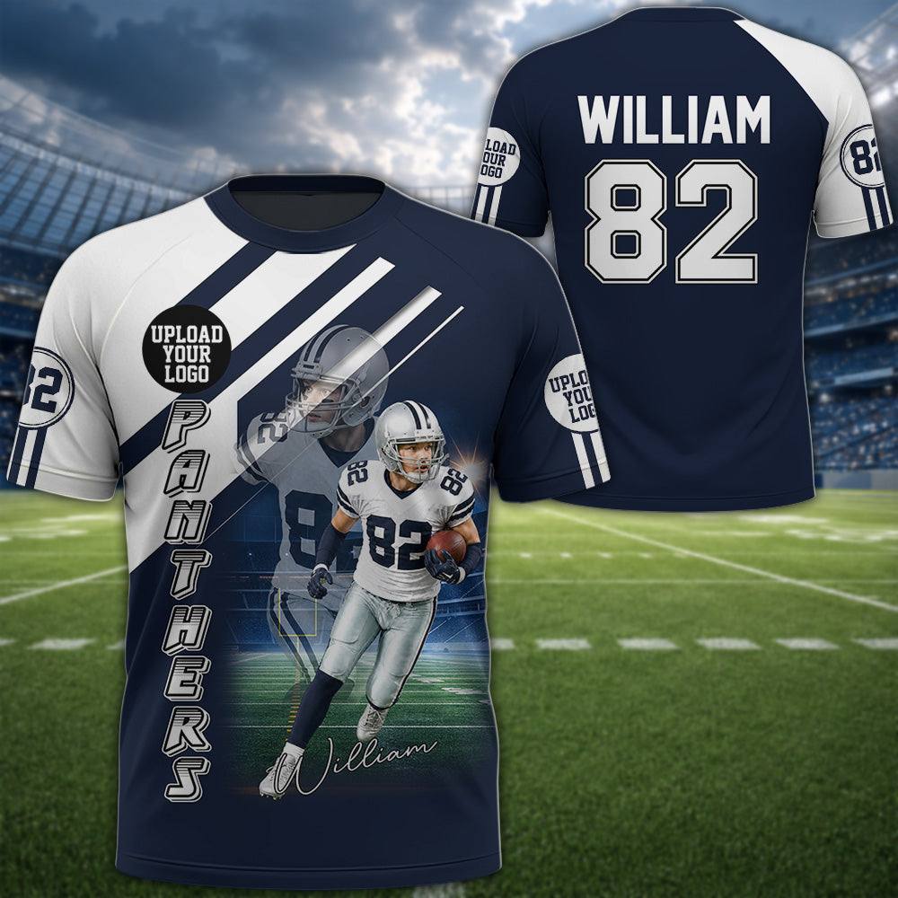 Custom Photo Football All Over Print Shirt For Football Family Game Day Shirt K1702 MT2