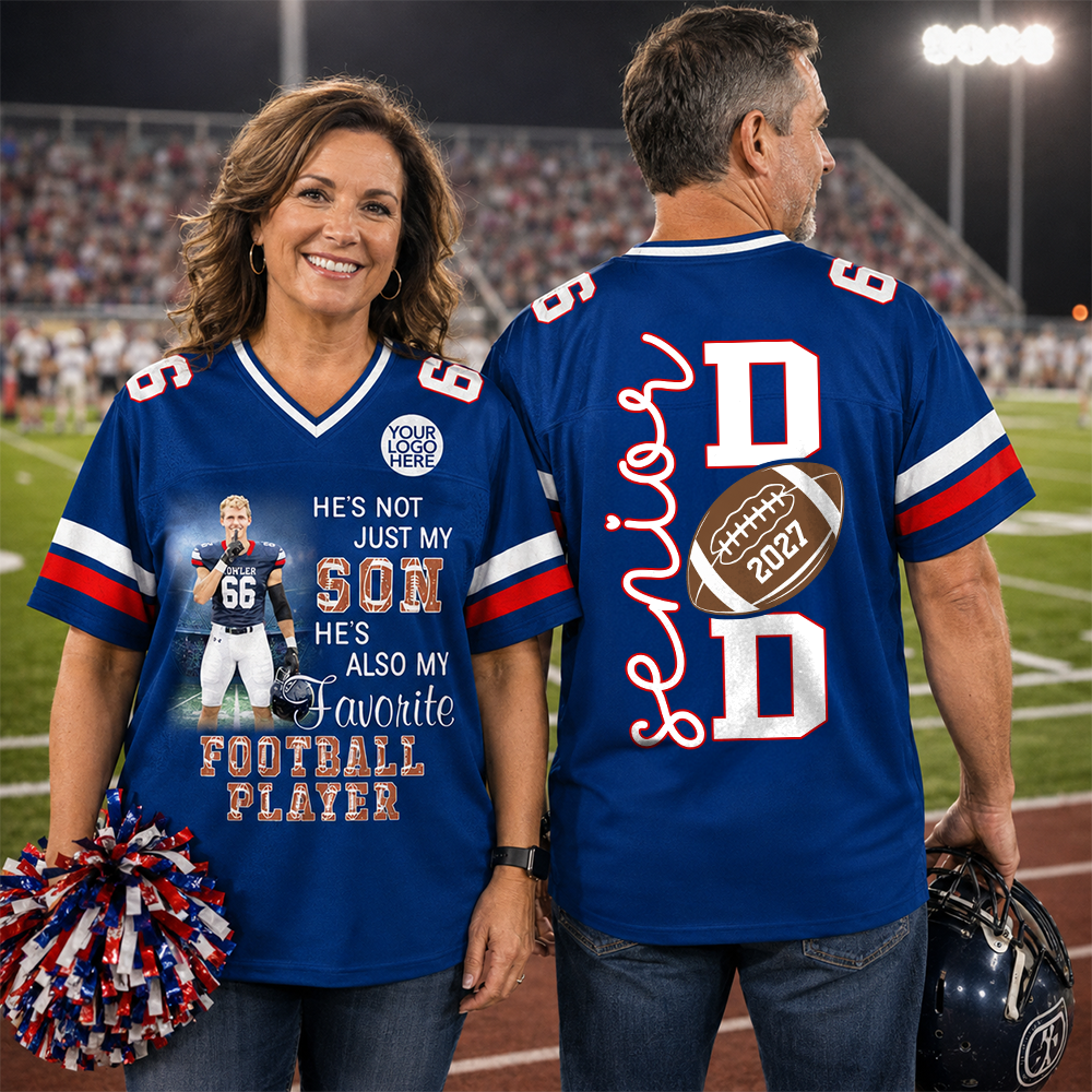 Custom Senior Mom 2027 Football Photo Shirt,  Football Mom Shirt L0411 Hv01