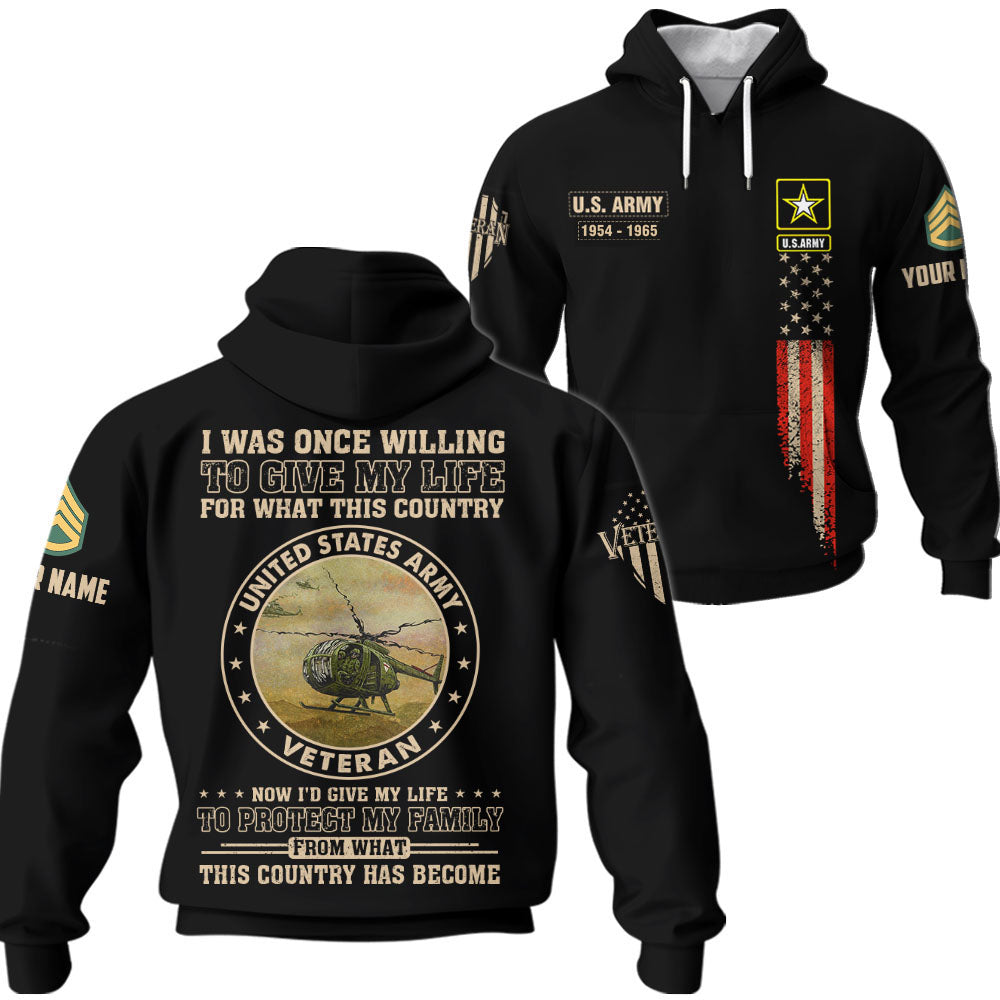 Personalized All Over Print Shirt I Was Once Willing To Give My Life For This Country Gift For Veterans K1702