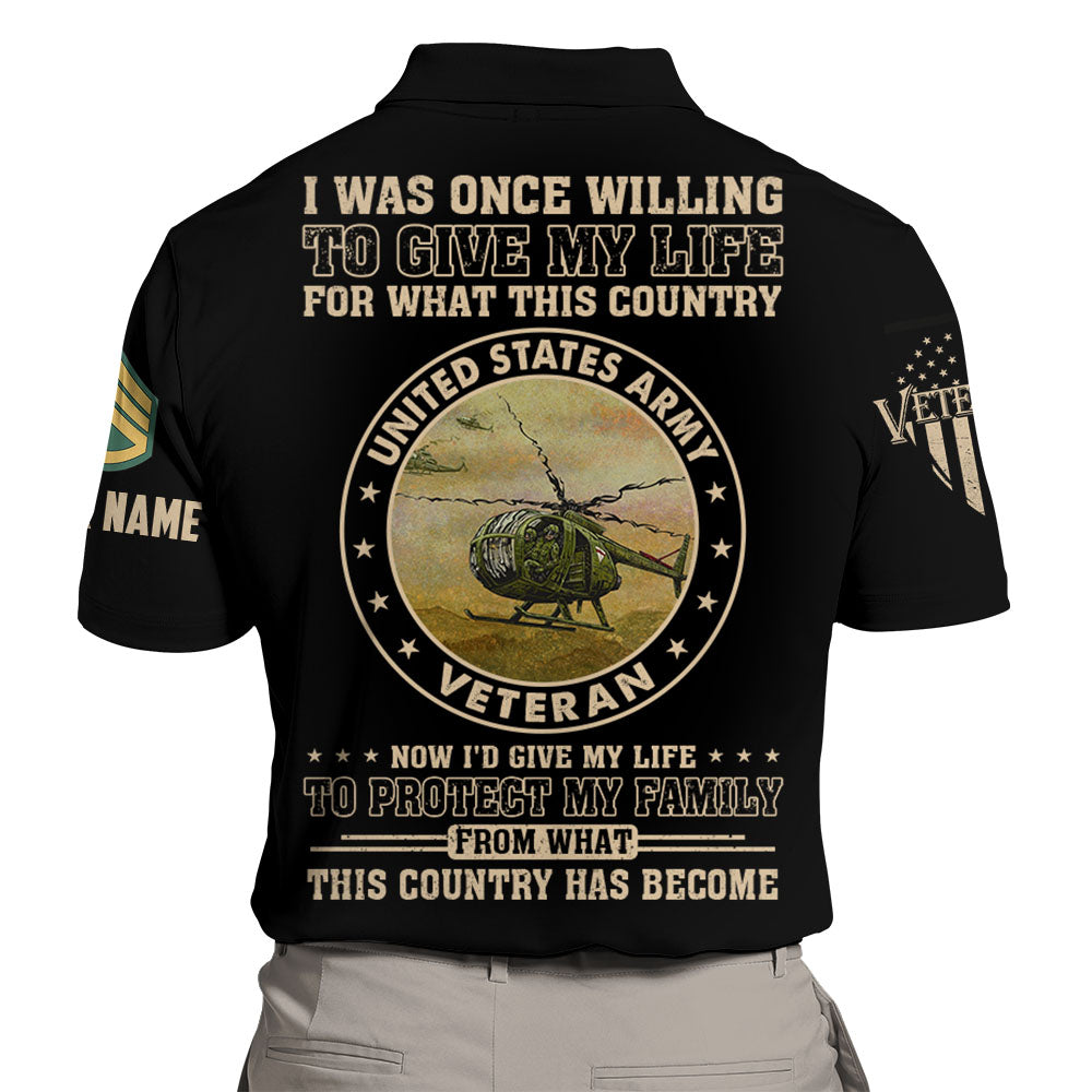 Personalized All Over Print Shirt I Was Once Willing To Give My Life For This Country Gift For Veterans K1702