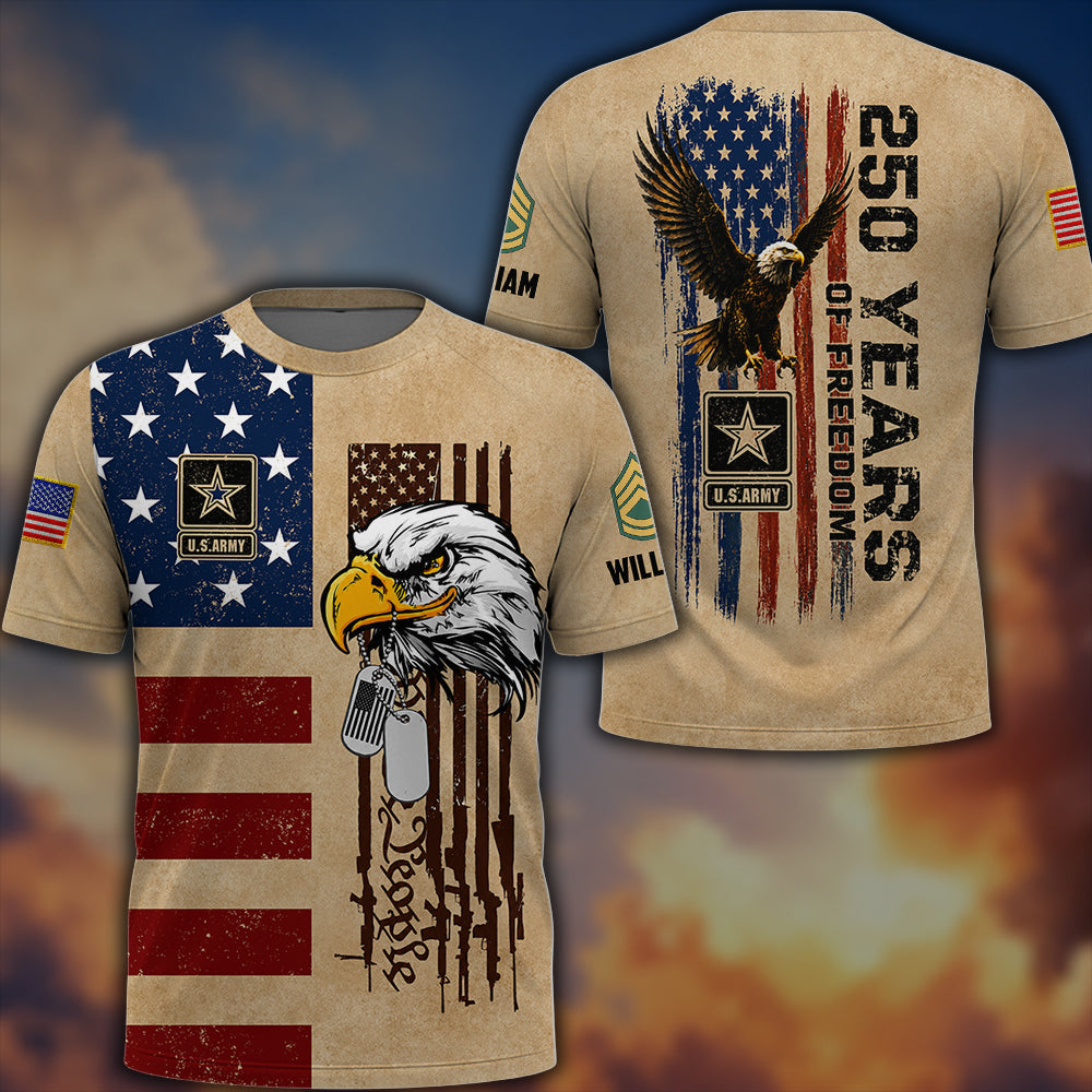 Custom All Over Print Shirt 250 Years Of Freedom Military Shirt We The People Shirt Gift For Veterans K1702 MT2