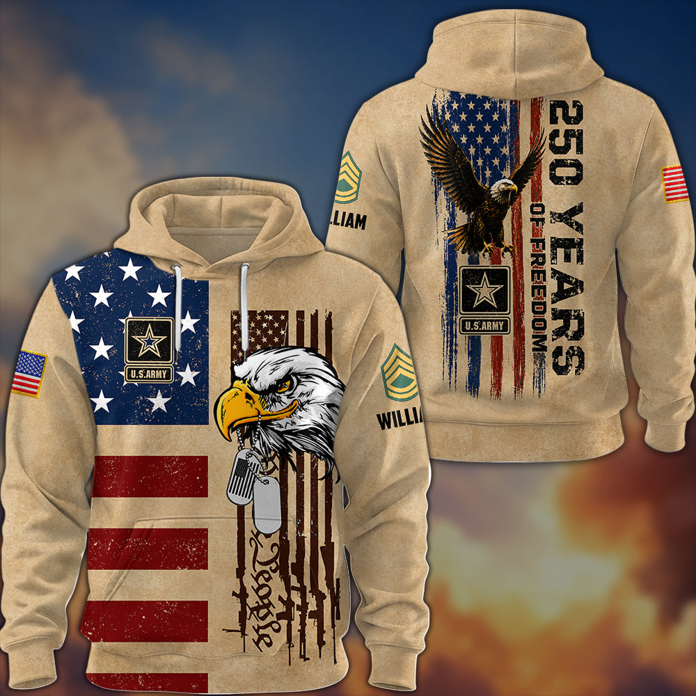 Custom All Over Print Shirt 250 Years Of Freedom Military Shirt We The People Shirt Gift For Veterans K1702 MT2