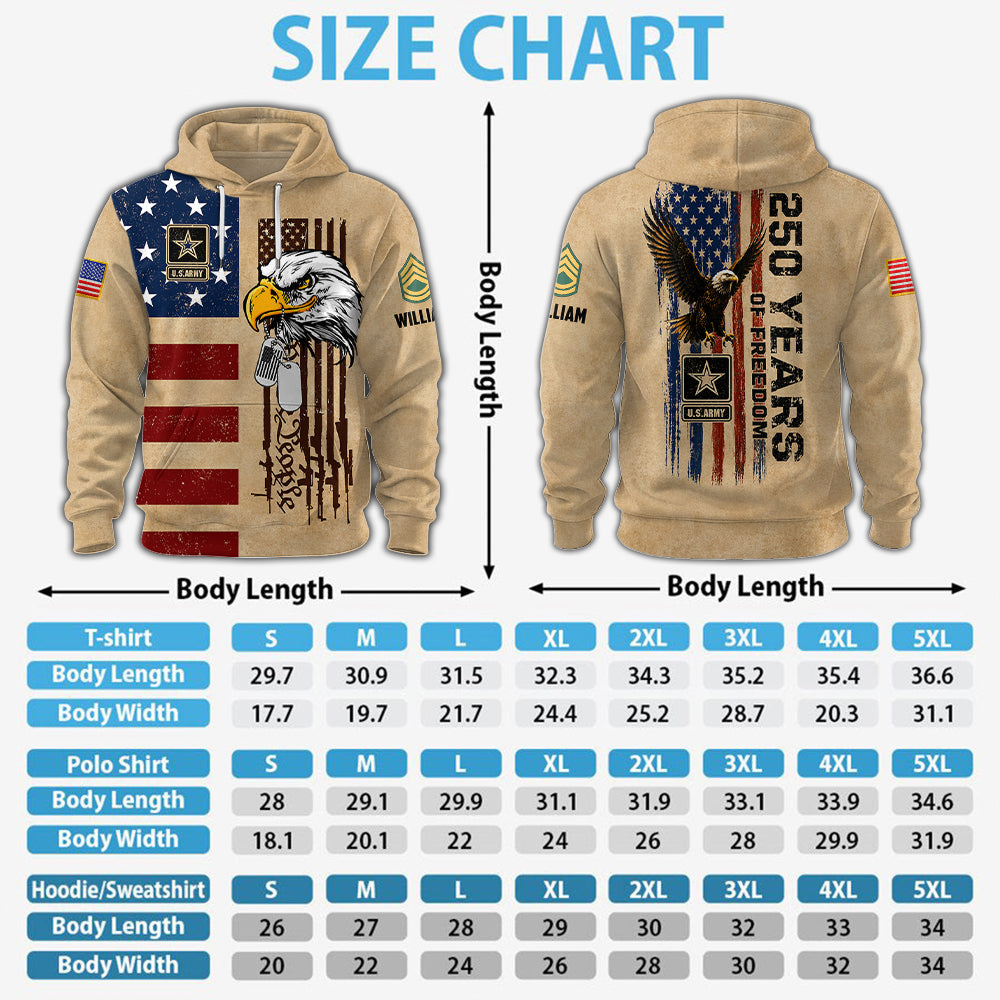 Custom All Over Print Shirt 250 Years Of Freedom Military Shirt We The People Shirt Gift For Veterans K1702 MT2