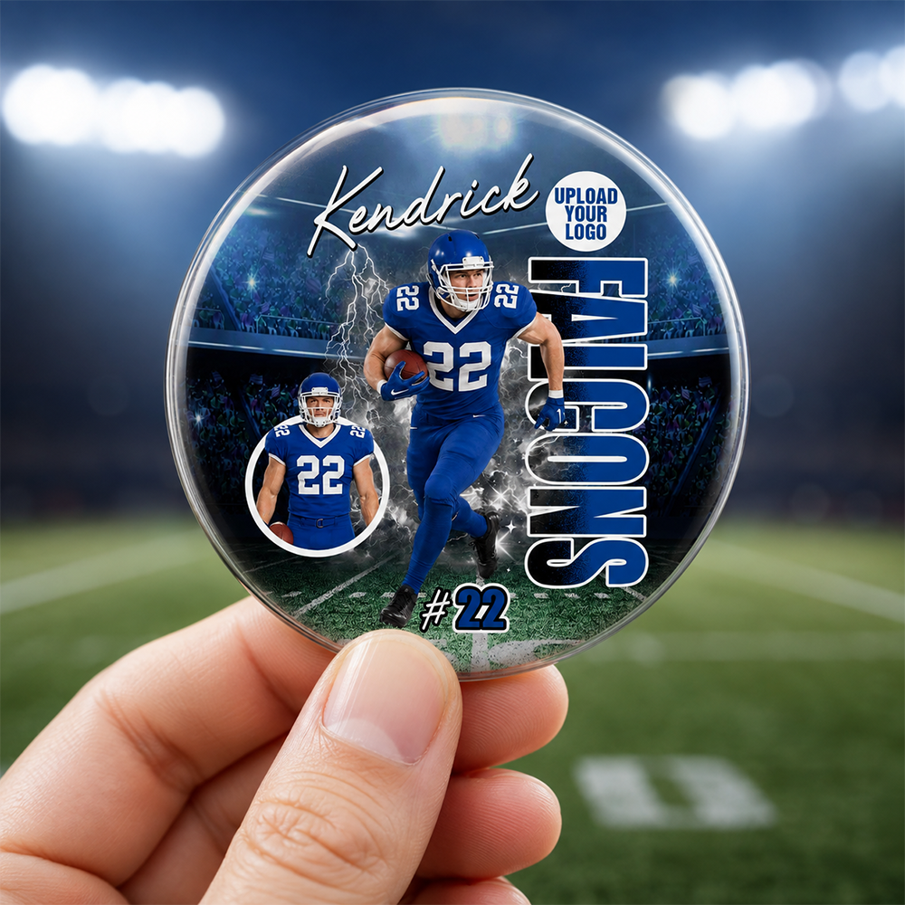 Custom Player Photo Pin Buttons Game Day Gift for Football Mom Dad Family  Accessories Gift K1702 MT2
