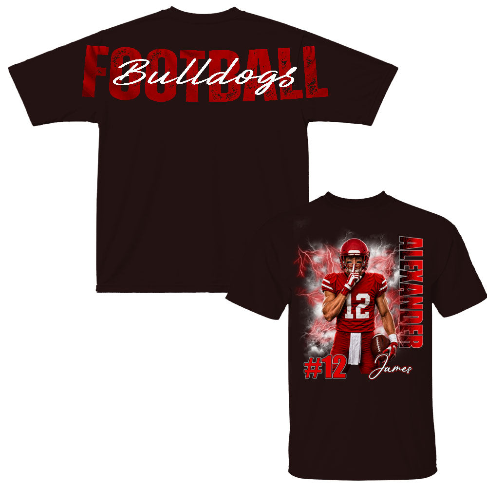 Custom Football Mom Sweatshirt With Picture And Number, Large Back Graphic Team Name L0411 Nh00