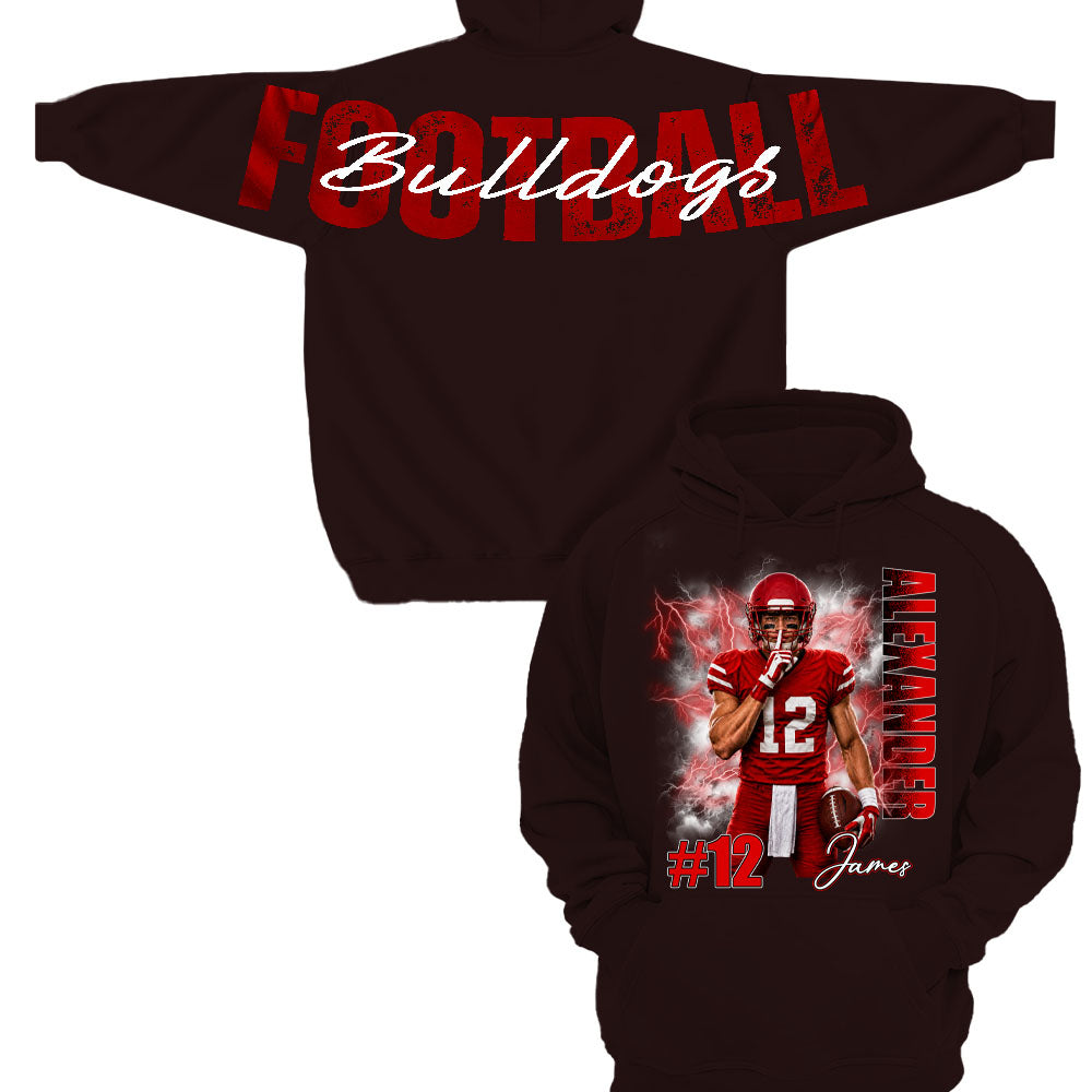 Custom Football Mom Sweatshirt With Picture And Number, Large Back Graphic Team Name L0411 Nh00
