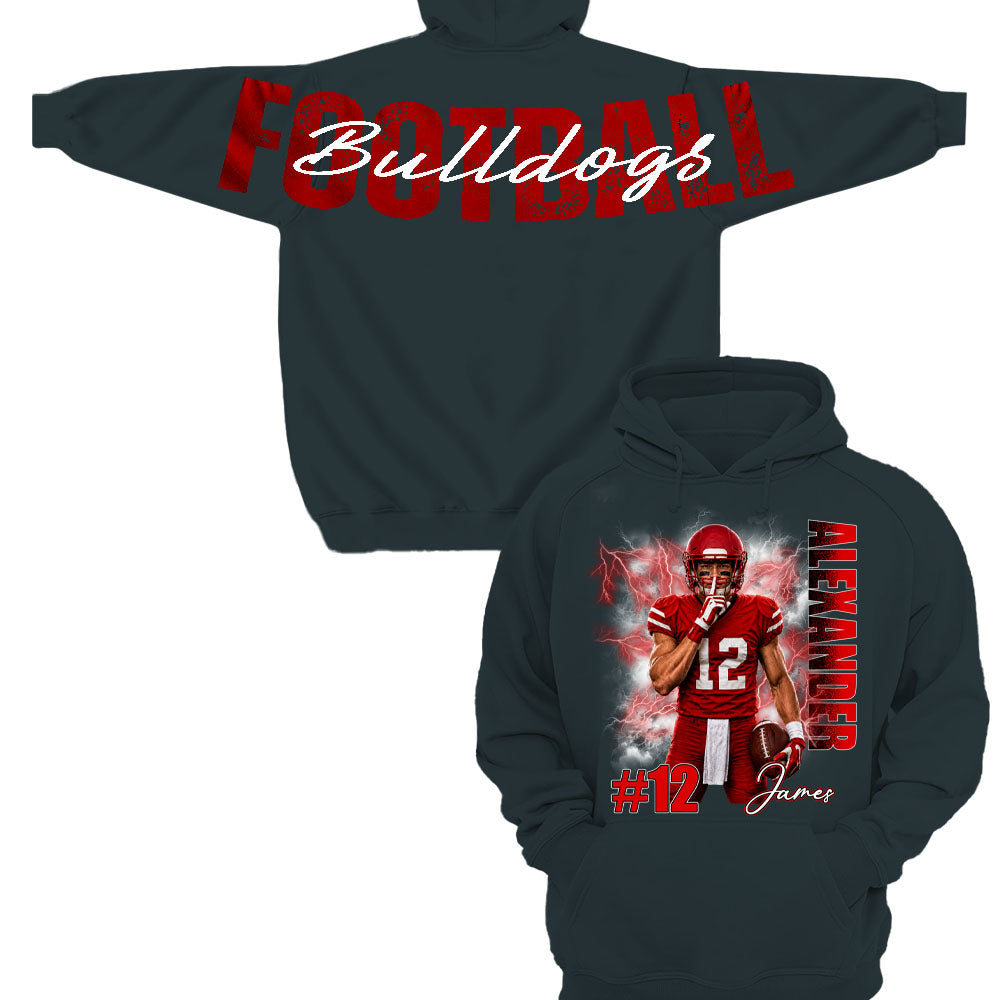 Custom Football Mom Sweatshirt With Picture And Number, Large Back Graphic Team Name L0411 Nh00