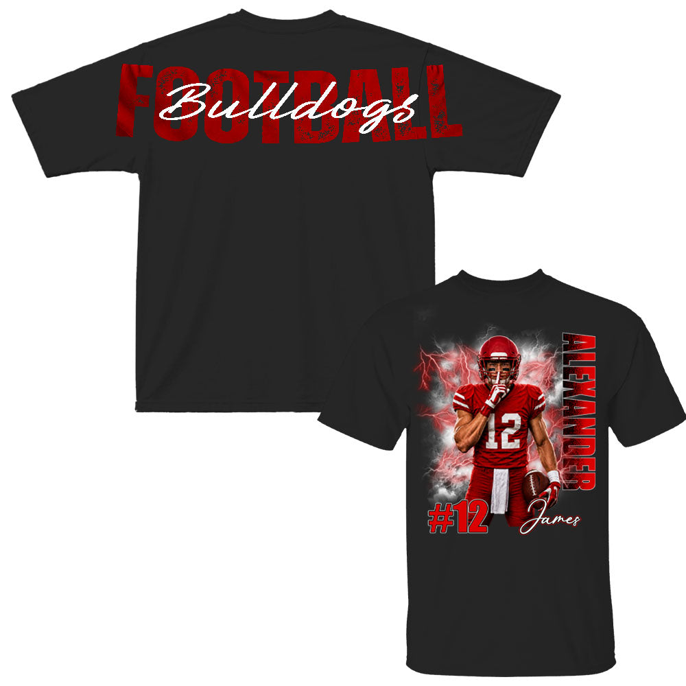 Custom Football Mom Sweatshirt With Picture And Number, Large Back Graphic Team Name L0411 Nh00