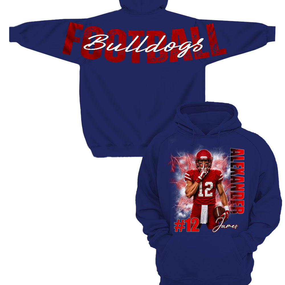 Custom Football Mom Sweatshirt With Picture And Number, Large Back Graphic Team Name L0411 Nh00
