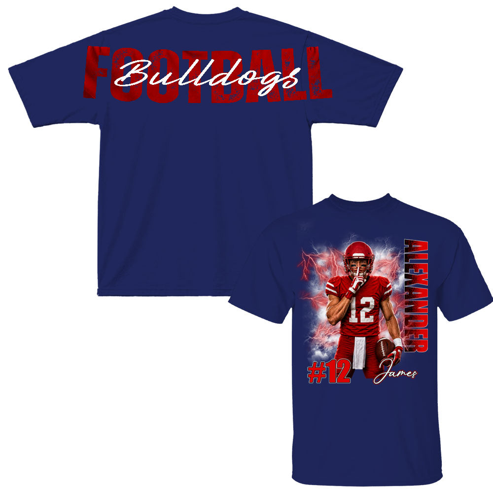 Custom Football Mom Sweatshirt With Picture And Number, Large Back Graphic Team Name L0411 Nh00