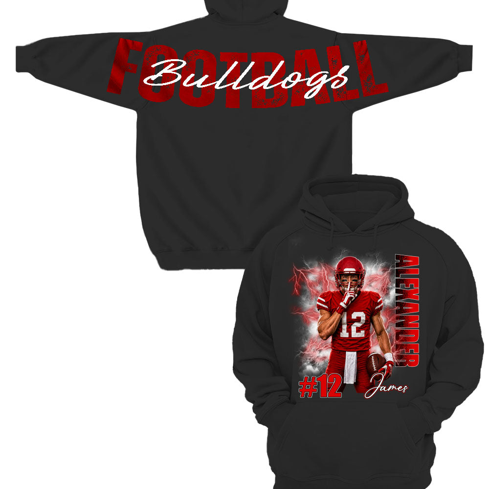 Custom Football Mom Sweatshirt With Picture And Number, Large Back Graphic Team Name L0411 Nh00