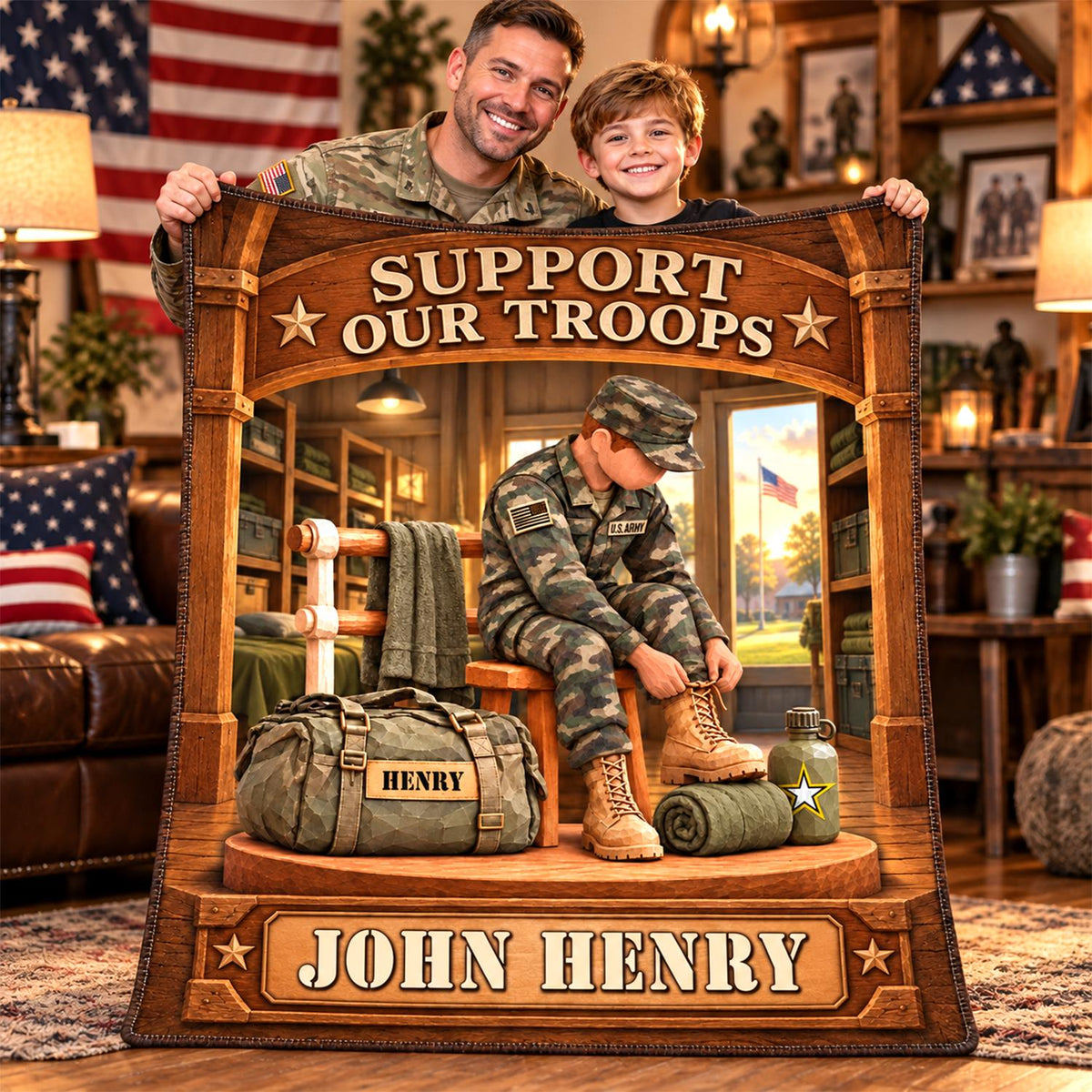 Personalized US Army Soldier Blanket – Proud to Serve, Custom Name Military Christmas Gift For Military Soldier C2408 Hv01 KL07