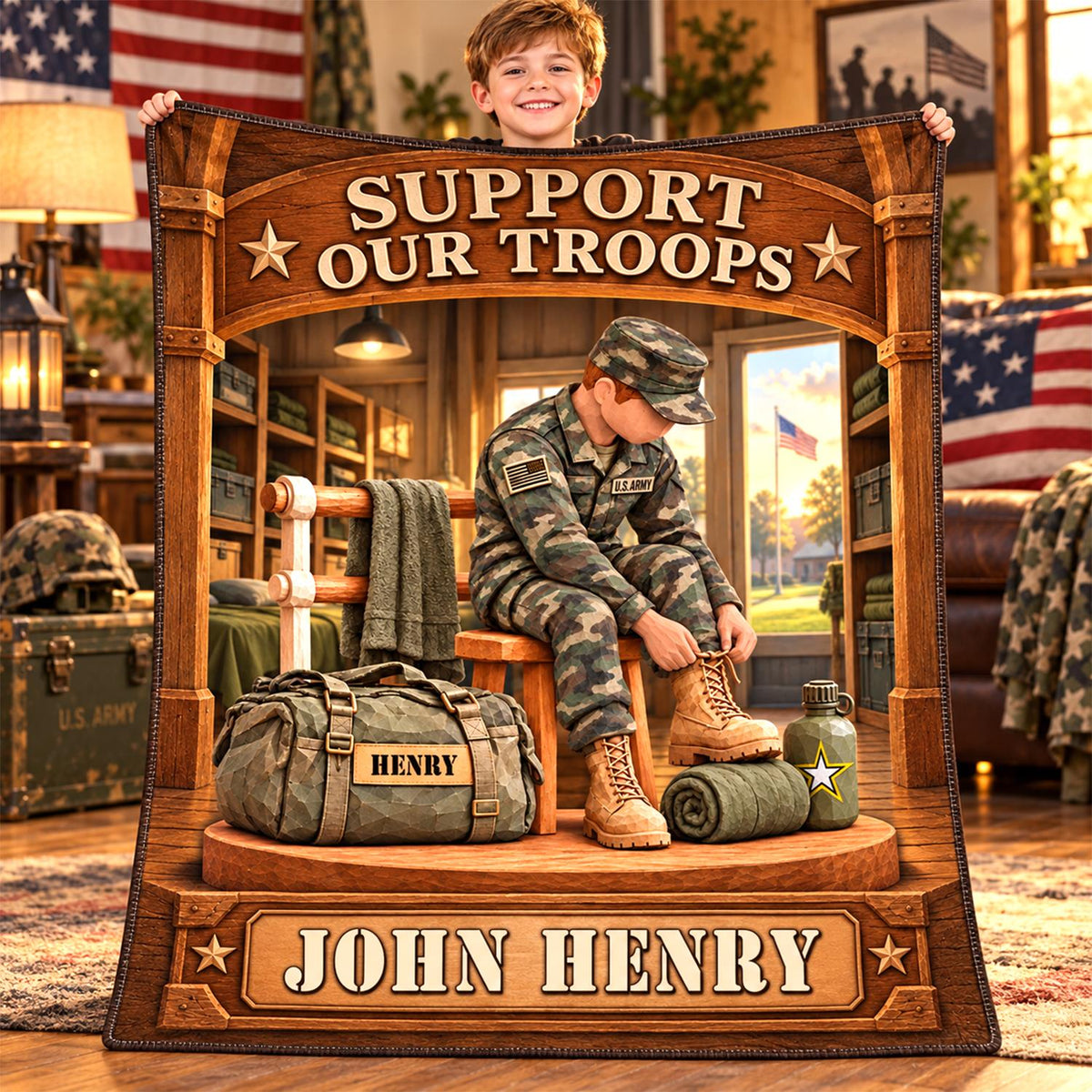 Personalized US Army Soldier Blanket – Proud to Serve, Custom Name Military Christmas Gift For Military Soldier C2408 Hv01 KL07