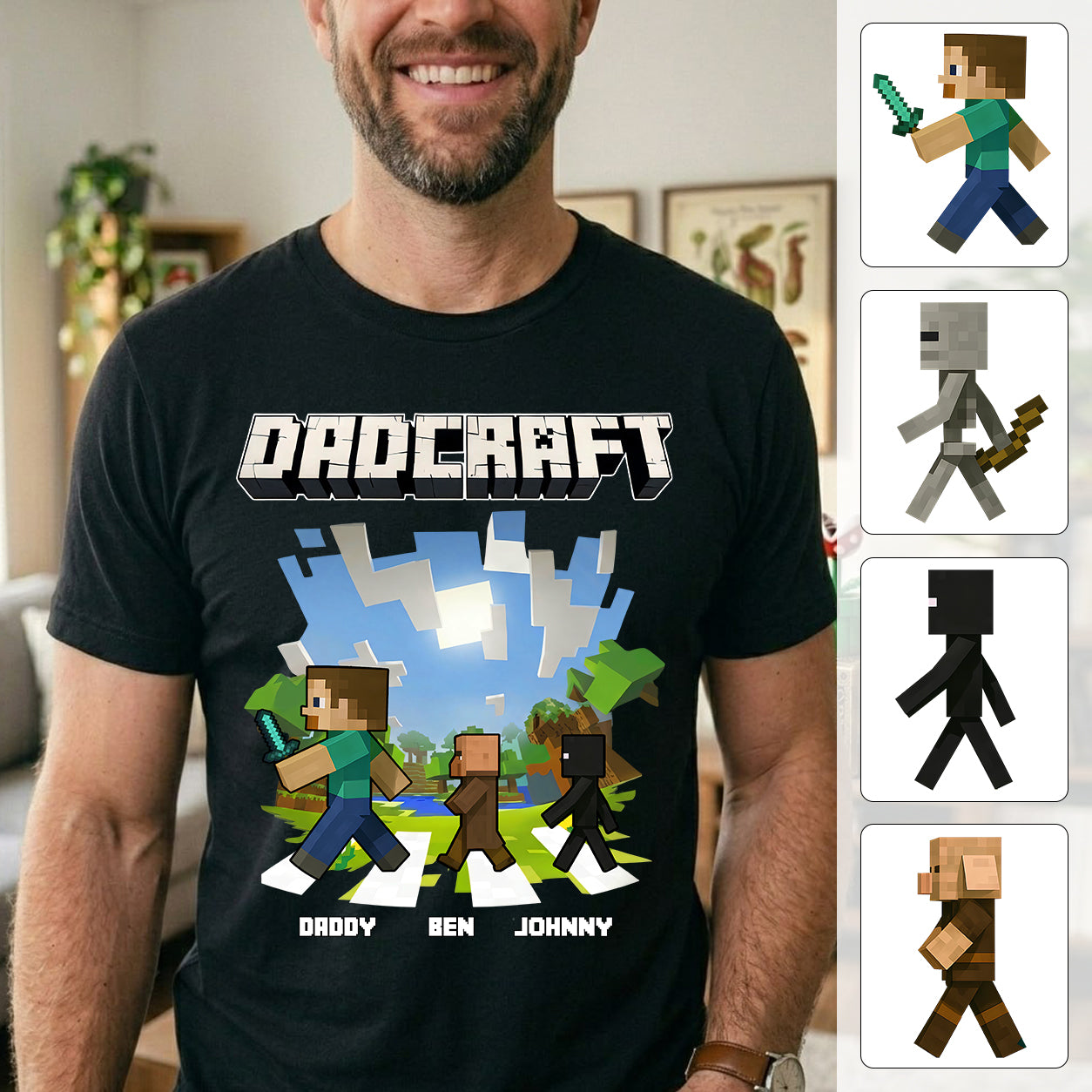 DadCraft, Personalized DadCraft Shirt For Dad With Kids Name, Gift For Father's Day MI209 TH23