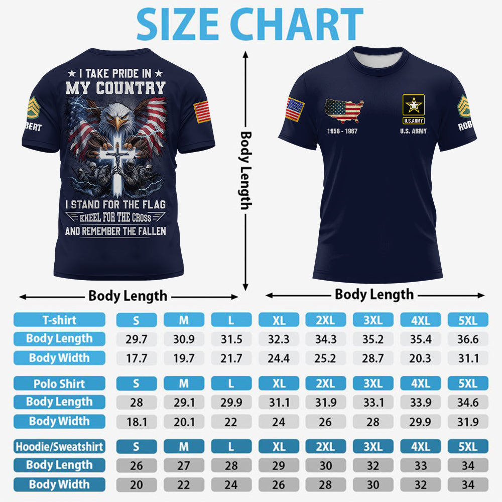 Custom Shirt I Take Pride In My Country I Stand For The Flag Kneel Gift For Veterans Soldier Military K1702 Trhn