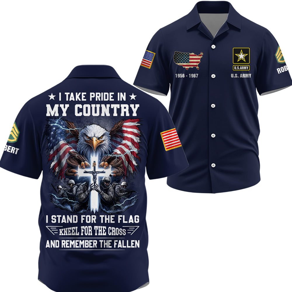 Custom Shirt I Take Pride In My Country I Stand For The Flag Kneel Gift For Veterans Soldier Military K1702 Trhn