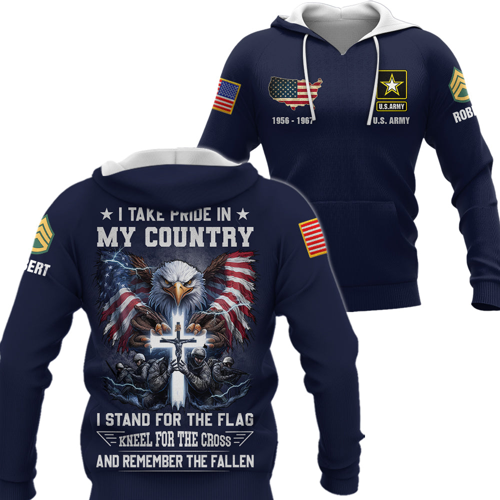 Custom Shirt I Take Pride In My Country I Stand For The Flag Kneel Gift For Veterans Soldier Military K1702 Trhn