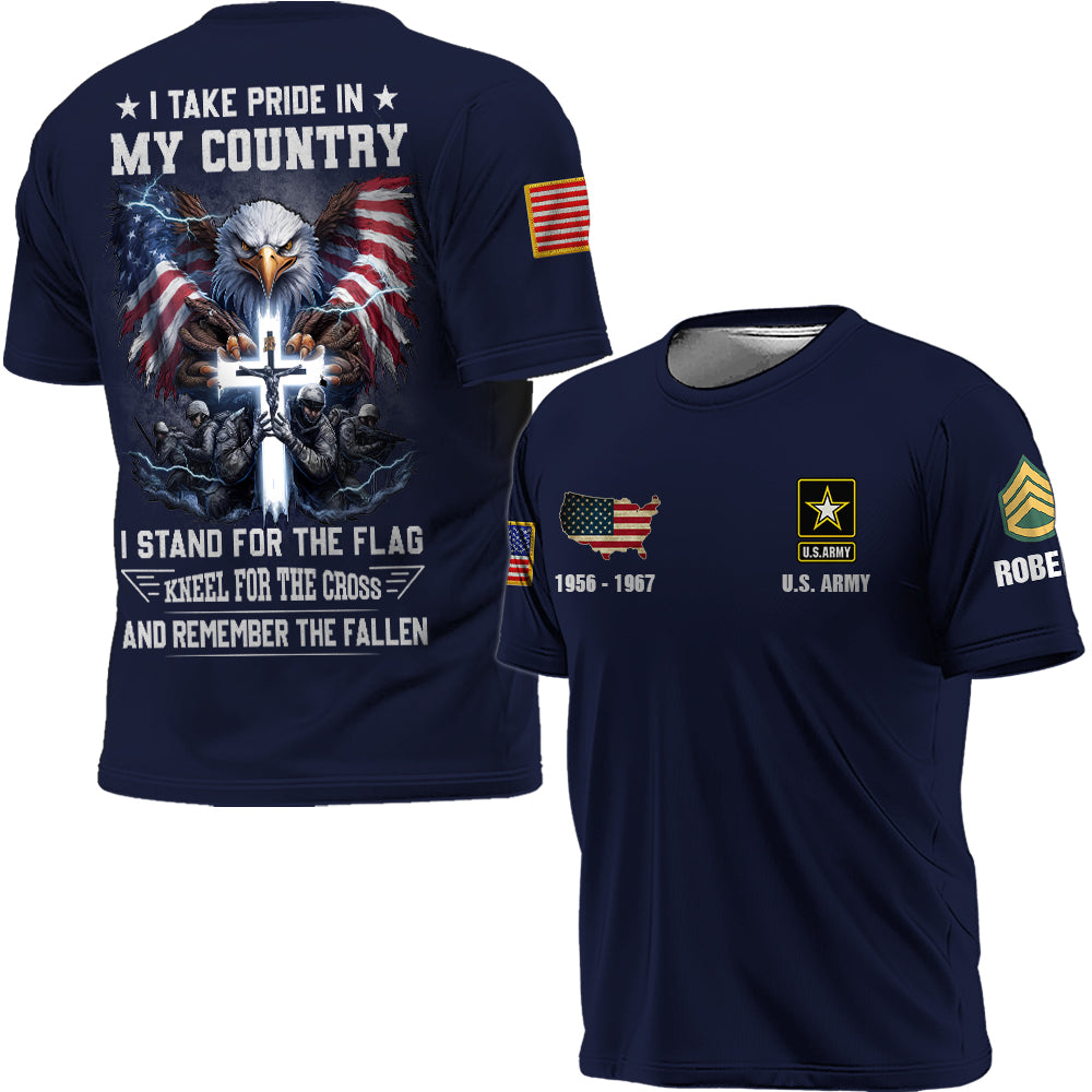 Custom Shirt I Take Pride In My Country I Stand For The Flag Kneel Gift For Veterans Soldier Military K1702 Trhn