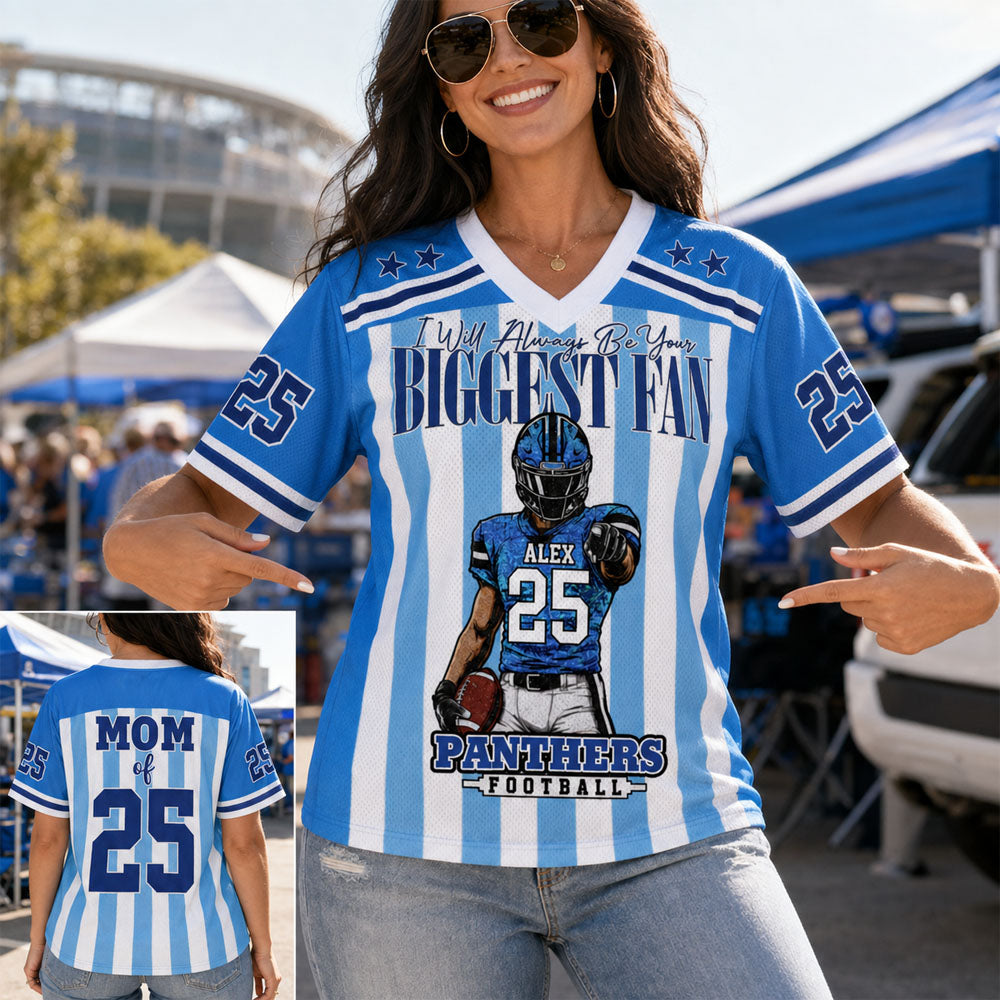 I Will Always Be Your Biggest Fan, Personalized Game Day Football Jersey, Gift For Football Mom Grandma Football Lovers MI209 Nh00