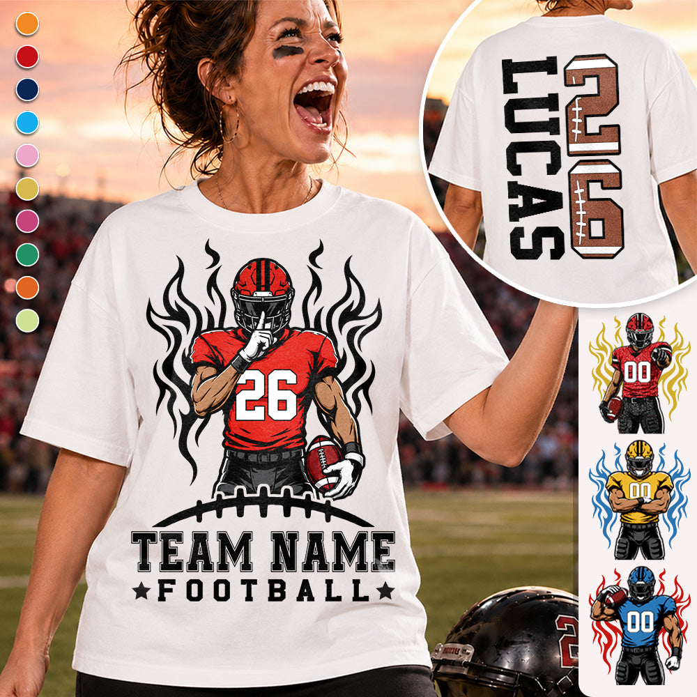 Personalized Team Football Shirt With Kids Name & Number Fall Football Season Shirt L0411 Hv01