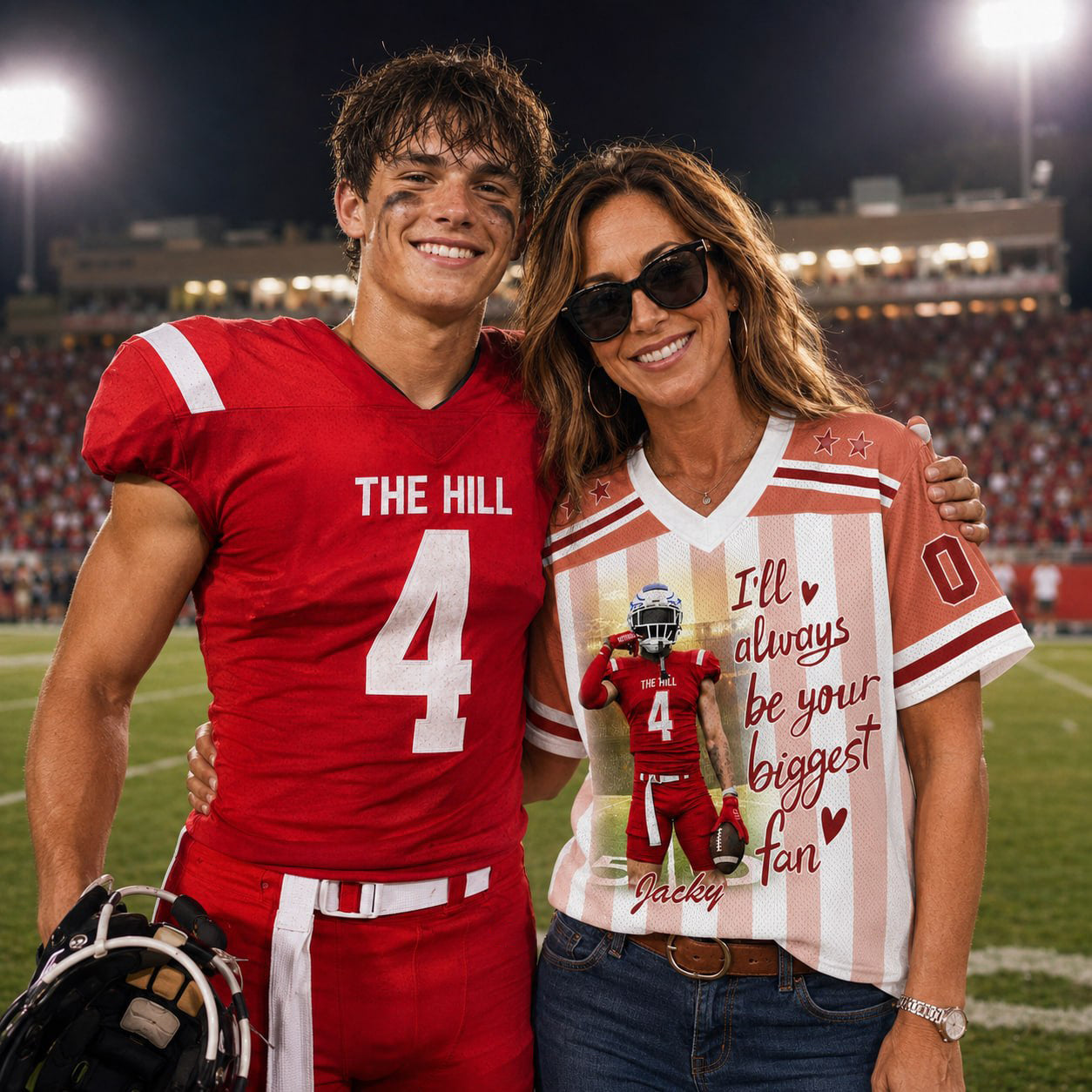 I'll Always Be Your Biggest Fan, Personalized Football Jersey, Custom Photo Gift For Football Lovers For Sport Family Vr2 T1807 Pt99