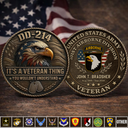 US Veteran Challenge Coin with DD-214 It's A Veteran Thing Gift For Veterans K1702 Trhn