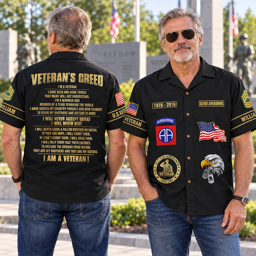 Custom Veteran Shirt Available All Military Branches Veteran's Creed All Over Print Shirt For Veteran K1702 MT2 KL07