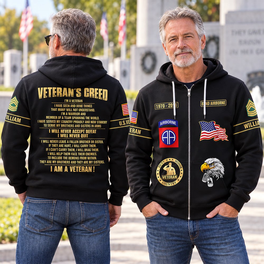 Custom Veteran Shirt Available All Military Branches Veteran's Creed All Over Print Shirt For Veteran K1702 MT2 KL07