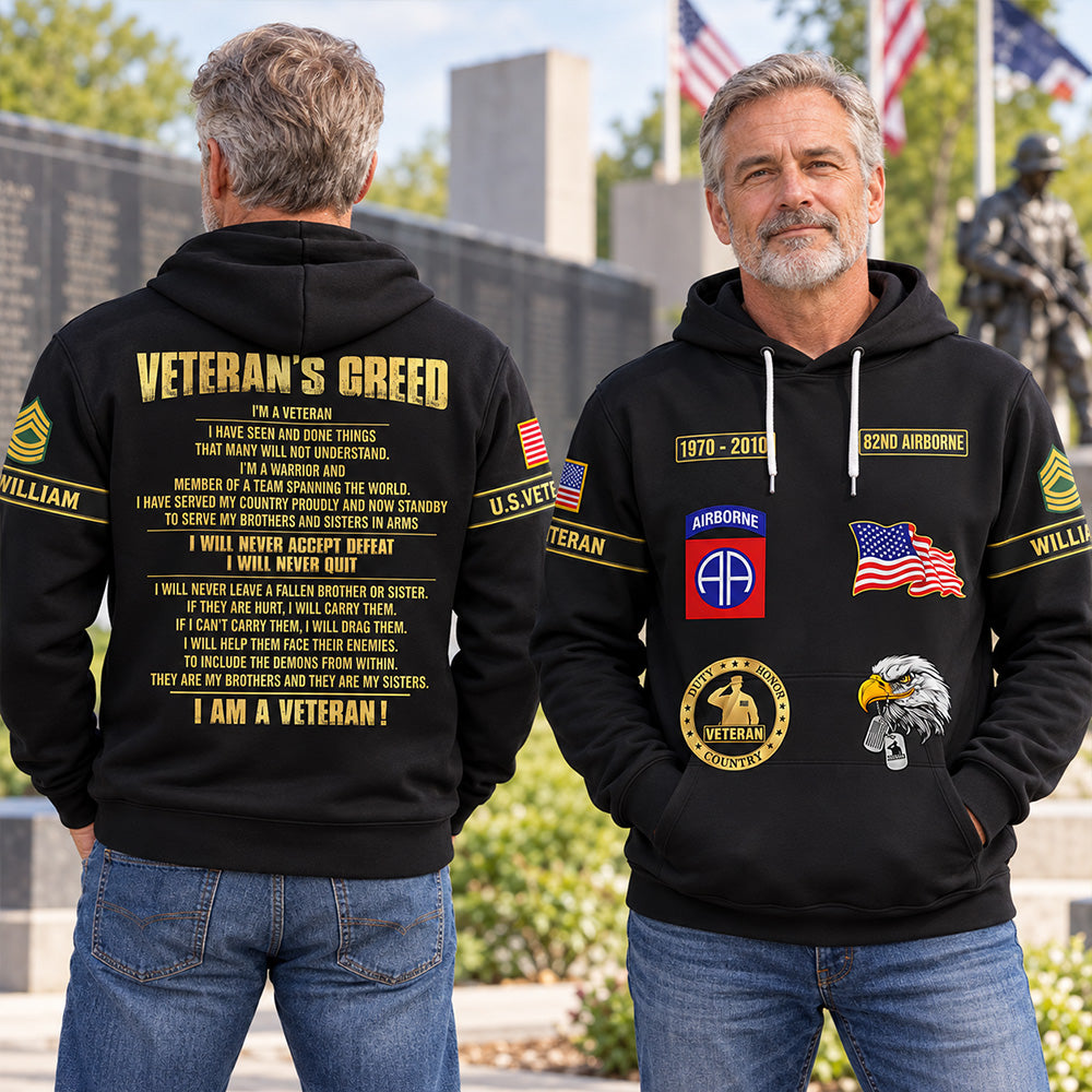 Custom Veteran Shirt Available All Military Branches Veteran's Creed All Over Print Shirt For Veteran K1702 MT2 KL07