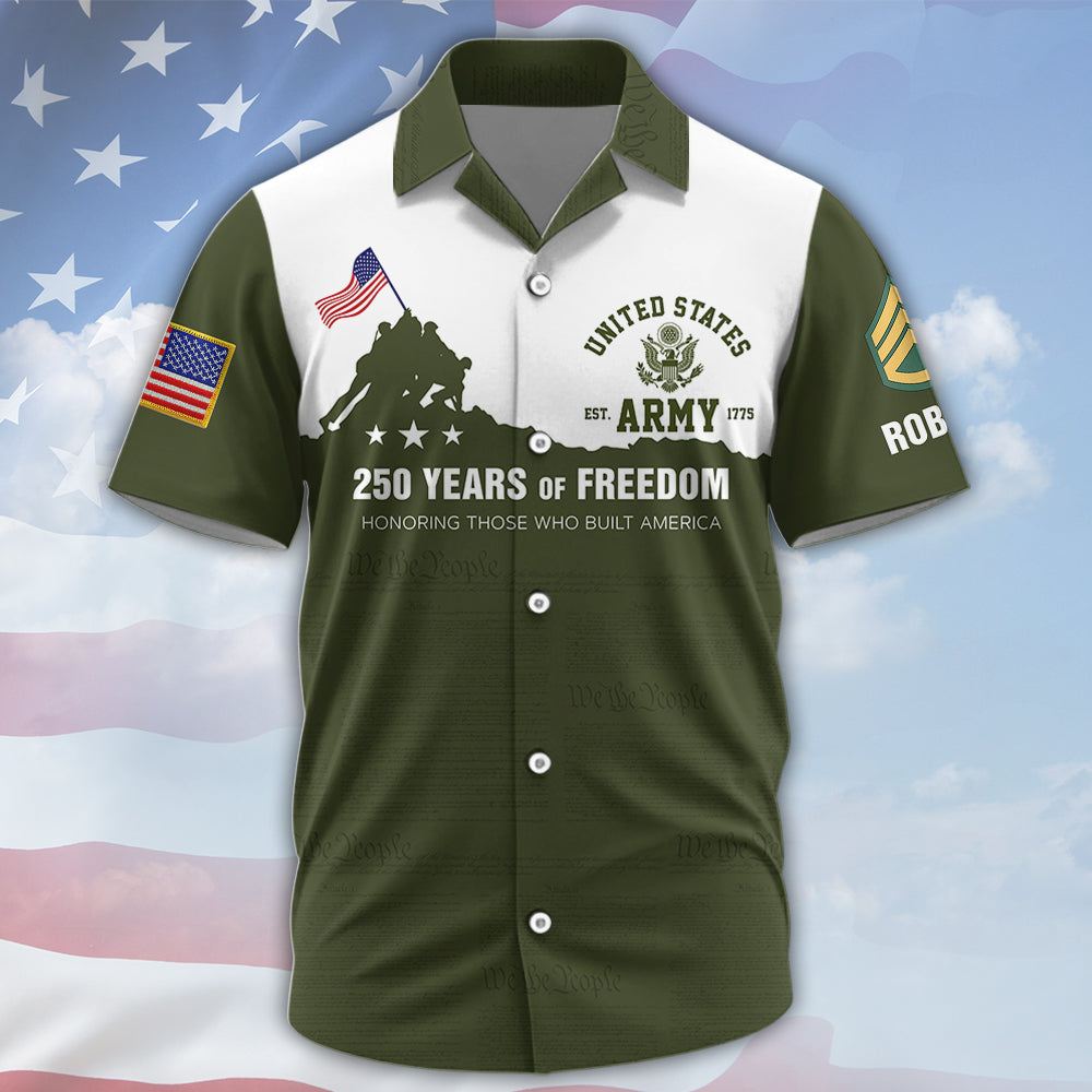 Custom All Over Print Shirt 250 Years Of Freedom Honoring Those Who Built America Available All Military Branches Gift For Veterans K1702 MT2