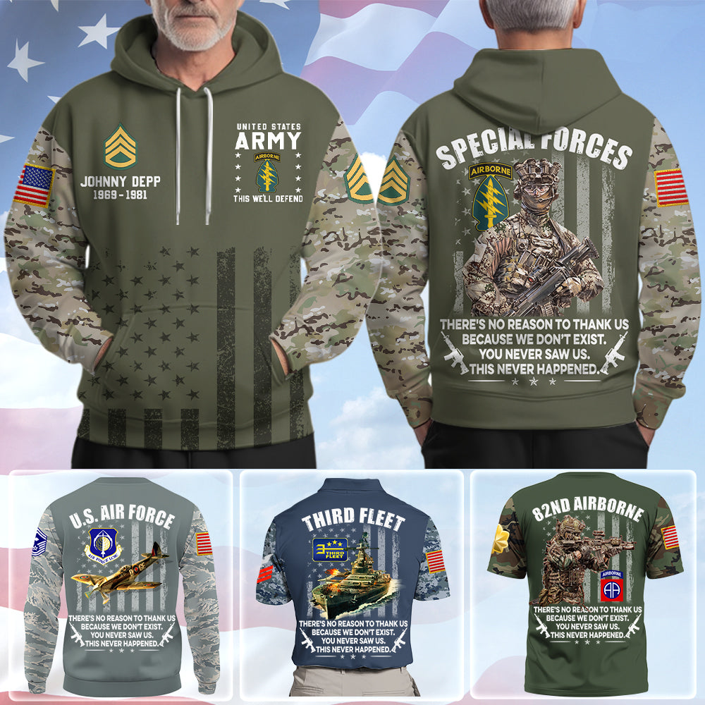 Custom Shirt Camouflage Veteran There's No Reason To Thank Us Gift For Veterans All Over Print Shirt K1702 Trhn