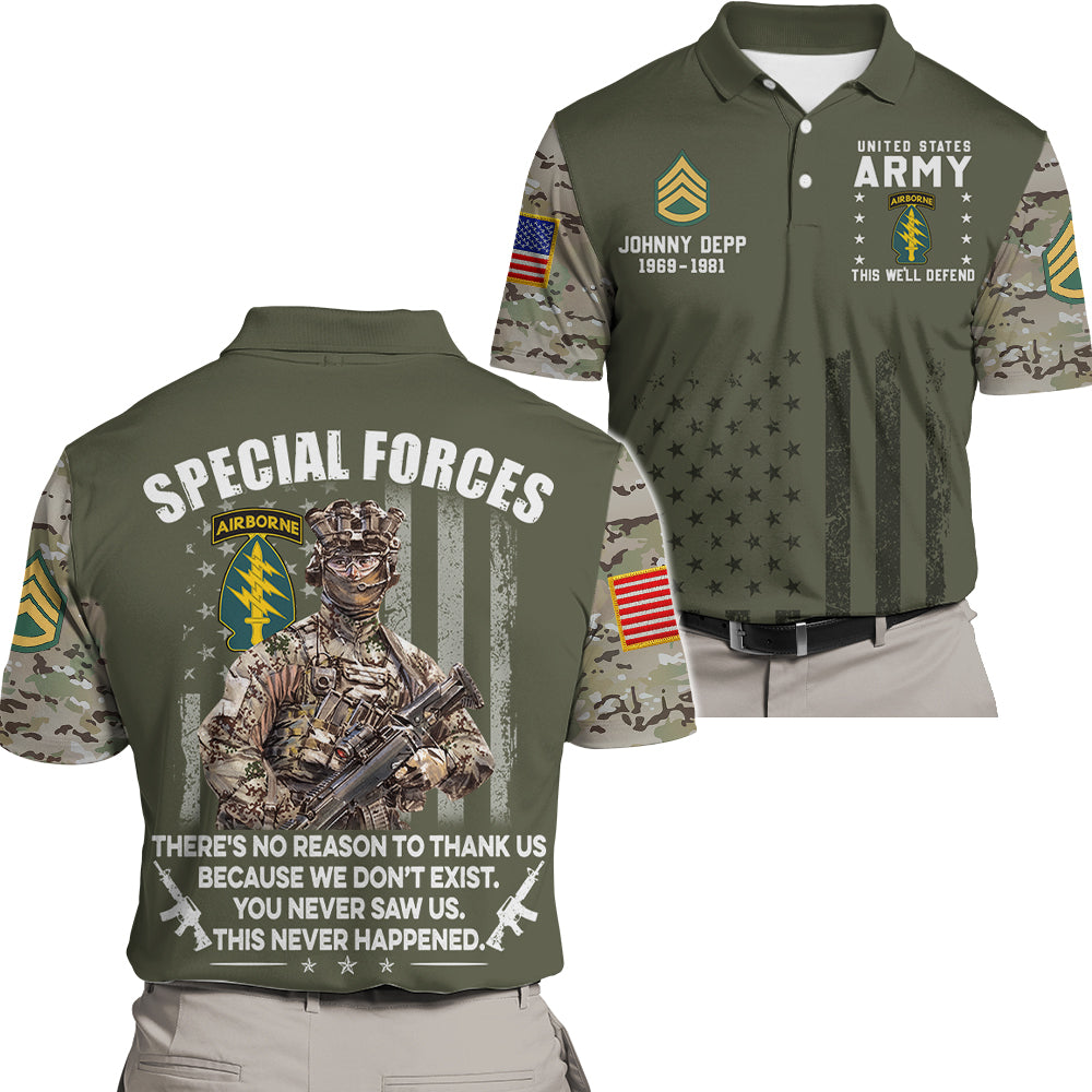 Custom Shirt Camouflage Veteran There's No Reason To Thank Us Gift For Veterans All Over Print Shirt K1702 Trhn
