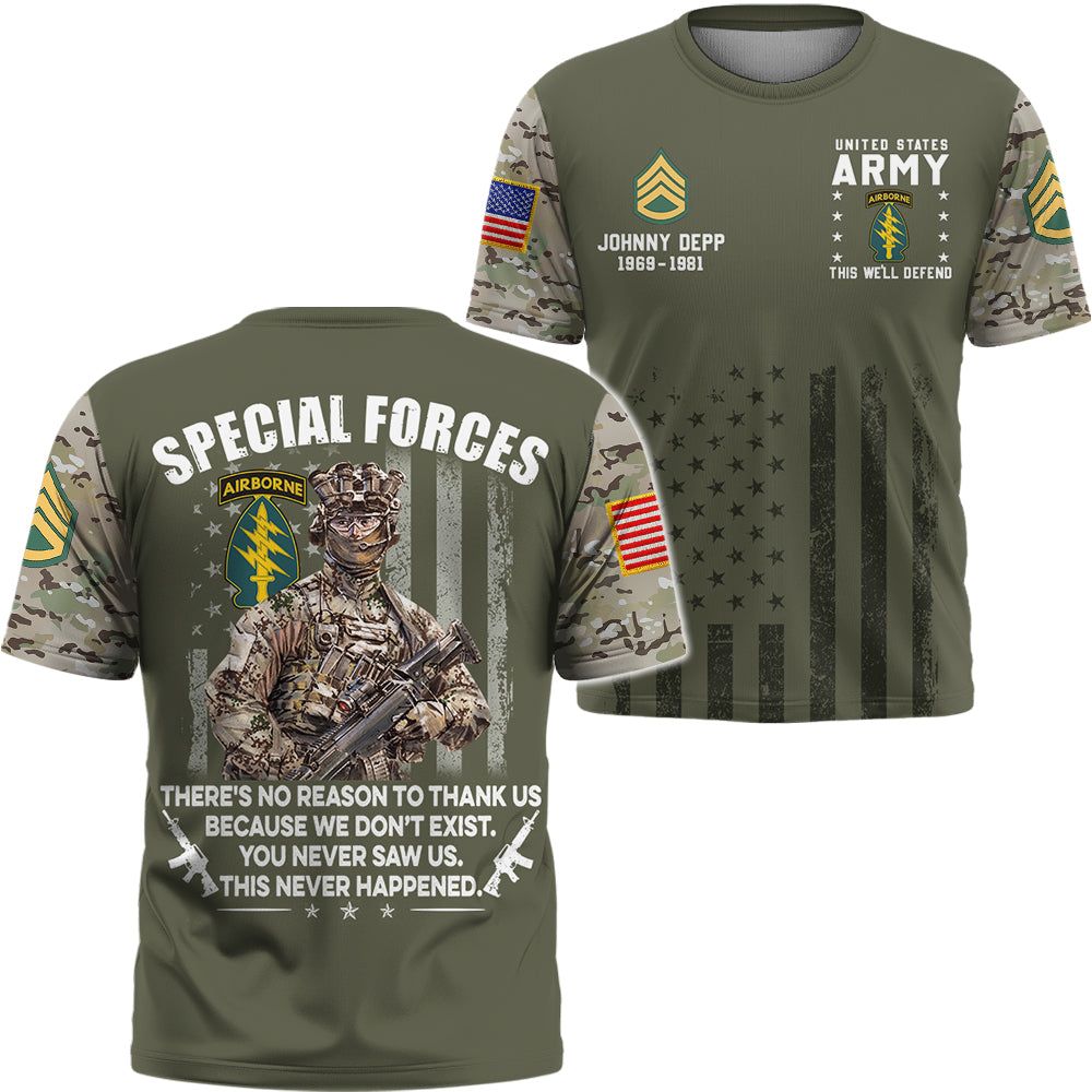 Custom Shirt Camouflage Veteran There's No Reason To Thank Us Gift For Veterans All Over Print Shirt K1702 Trhn