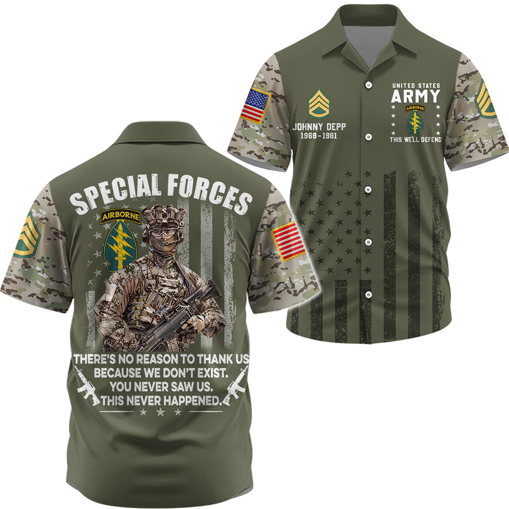 Custom Shirt Camouflage Veteran There's No Reason To Thank Us Gift For Veterans All Over Print Shirt K1702 Trhn