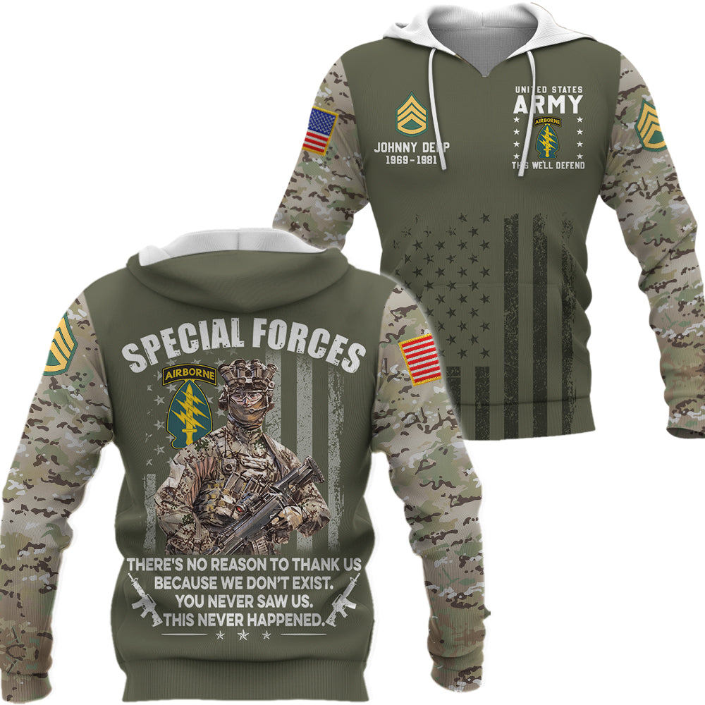 Custom Shirt Camouflage Veteran There's No Reason To Thank Us Gift For Veterans All Over Print Shirt K1702 Trhn