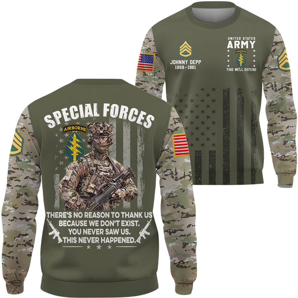 Custom Shirt Camouflage Veteran There's No Reason To Thank Us Gift For Veterans All Over Print Shirt K1702 Trhn