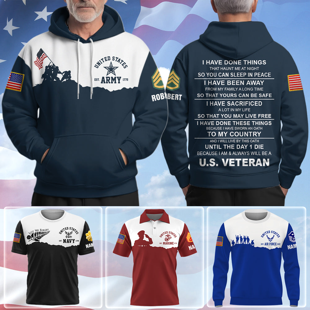 Personalized Shirt I Have Done Things That Haunt Me In My Sleep U.S Veteran All Over Print Shirt Gift For Veteran's Day K1702 Trhn