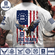 Custom America 250 Shirt Available All Military Branches Gift For Veterans K1702 MT2