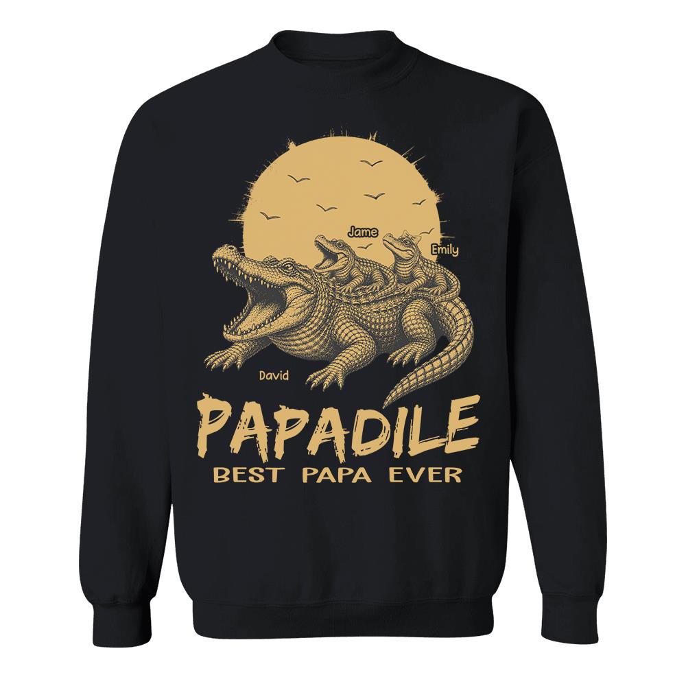Custom Papadile Crocodile Papa Shirt, Alligator Dad Gift L0411 Hv01