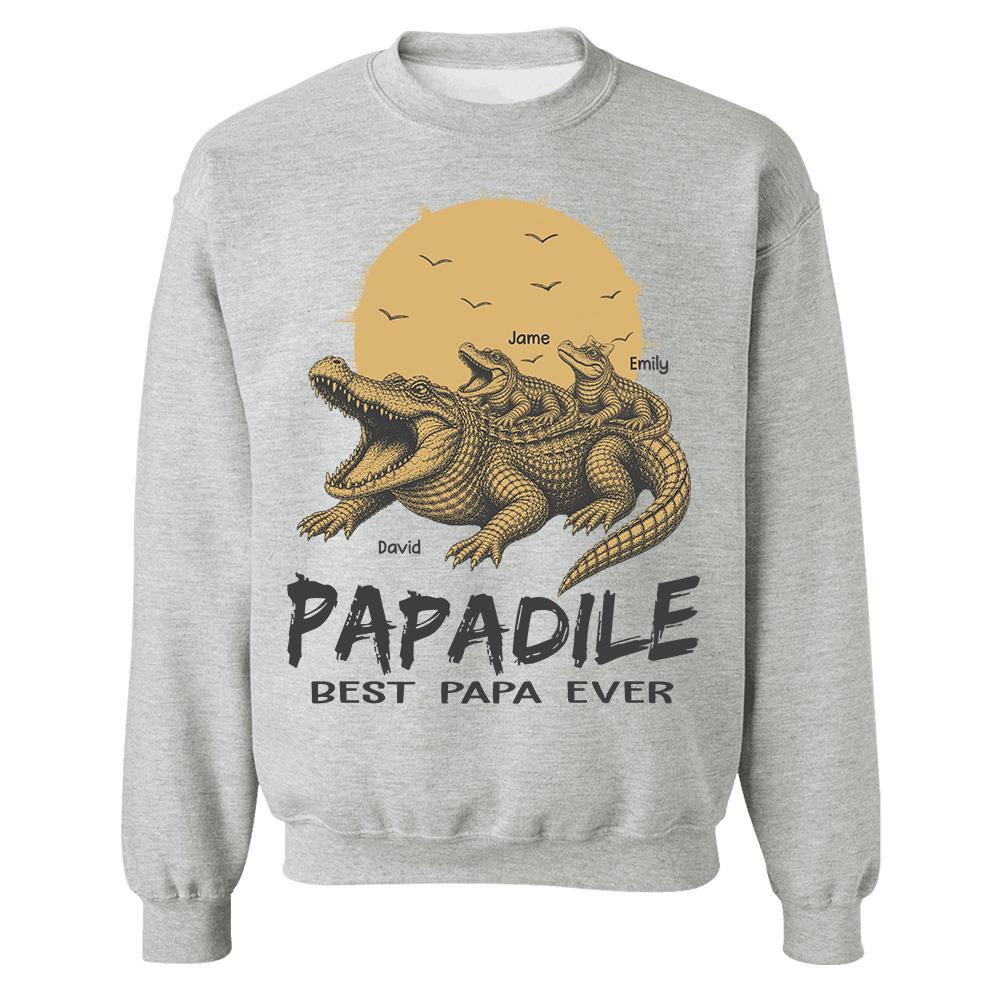 Custom Papadile Crocodile Papa Shirt, Alligator Dad Gift L0411 Hv01