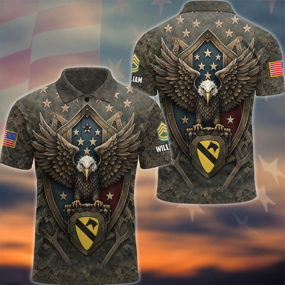 Custom All Over Print Shirt Veteran Ealge Custom Division Rank Gift For Veterans K1702 MT2