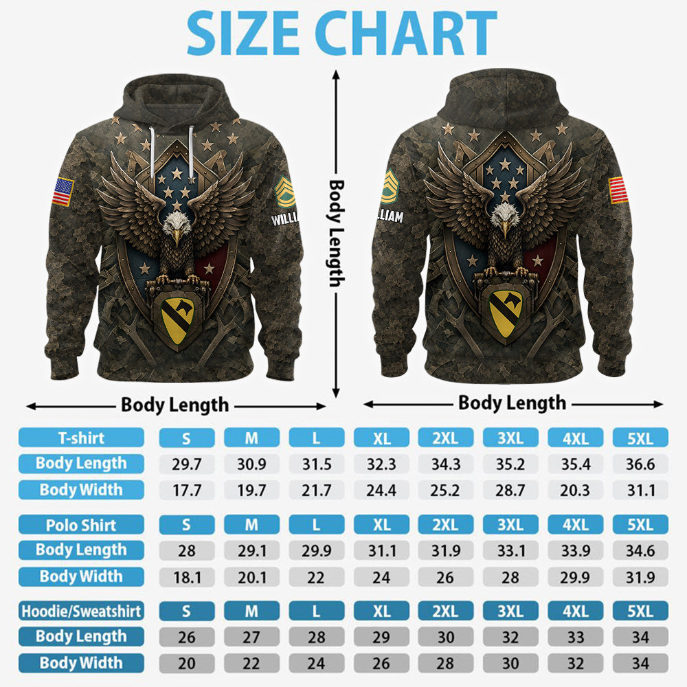 Custom All Over Print Shirt Veteran Ealge Custom Division Rank Gift For Veterans K1702 MT2