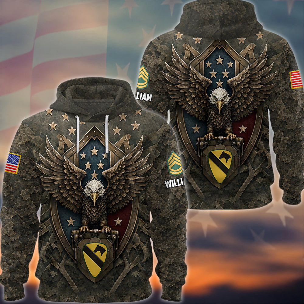 Custom All Over Print Shirt Veteran Ealge Custom Division Rank Gift For Veterans K1702 MT2
