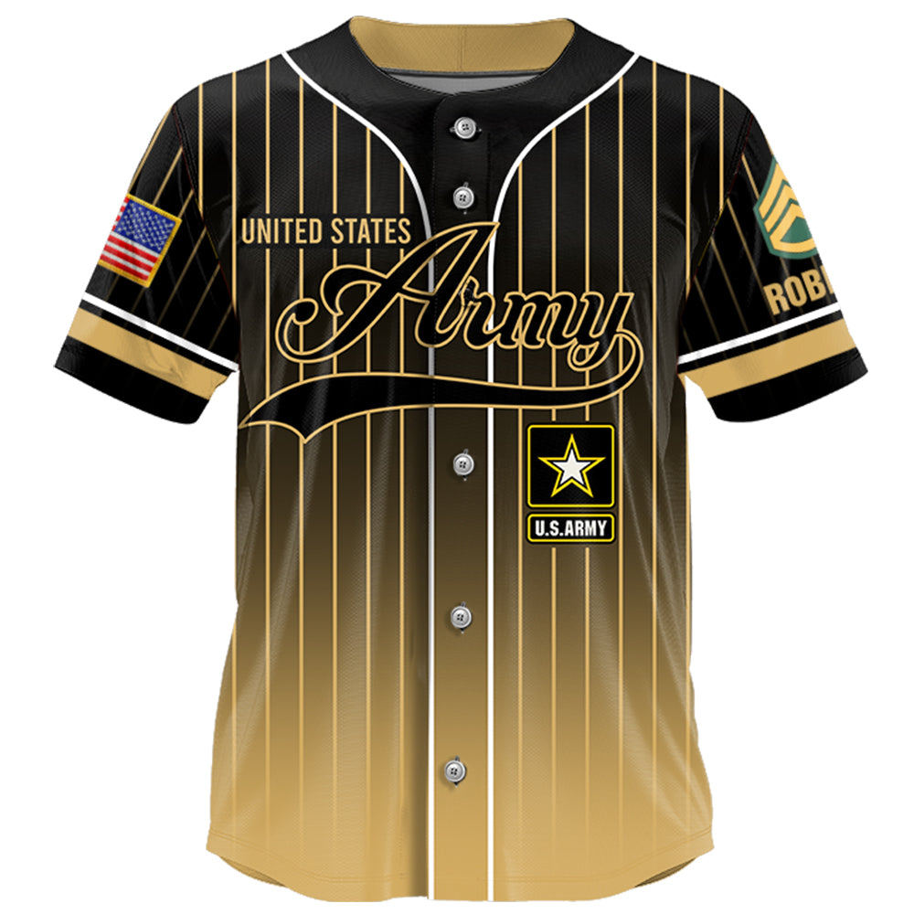 US Military Baseball Jersey Custom All Branches Rank Division Name For Soldier Veteran K1702