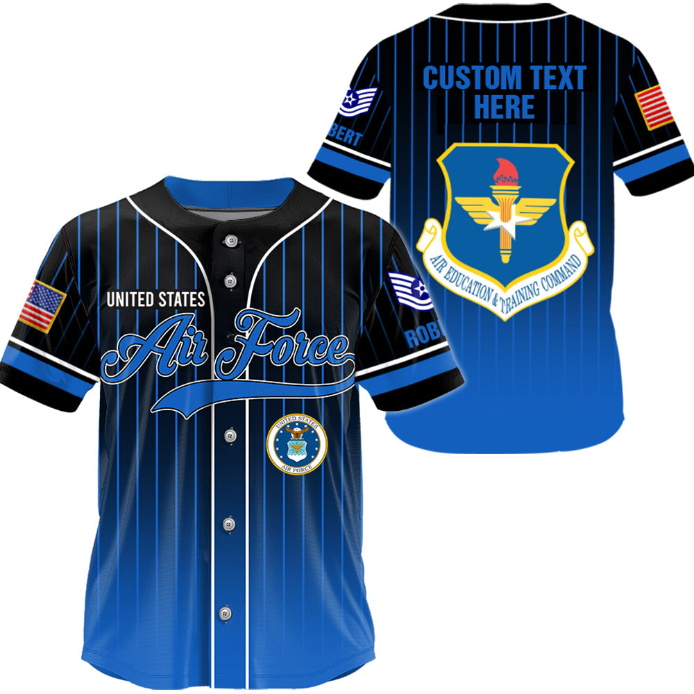US Military Baseball Jersey Custom All Branches Rank Division Name For Soldier Veteran K1702